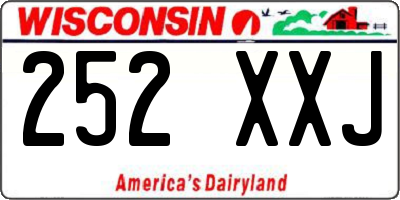 WI license plate 252XXJ
