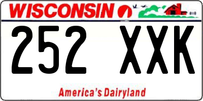 WI license plate 252XXK