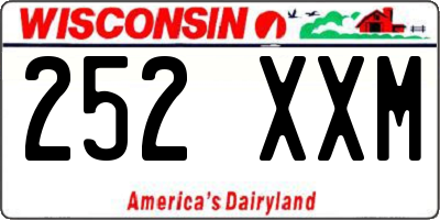 WI license plate 252XXM