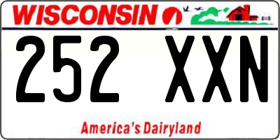 WI license plate 252XXN