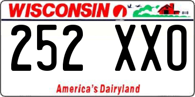 WI license plate 252XXO