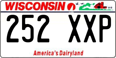 WI license plate 252XXP