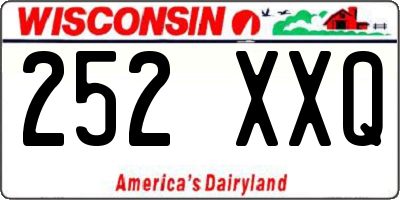 WI license plate 252XXQ