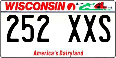 WI license plate 252XXS