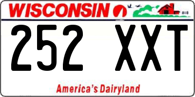 WI license plate 252XXT