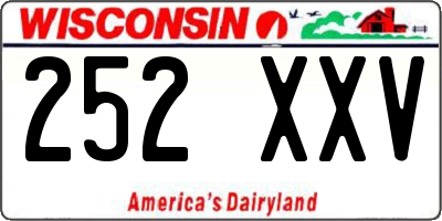 WI license plate 252XXV