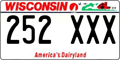 WI license plate 252XXX