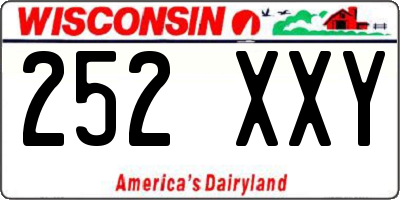WI license plate 252XXY