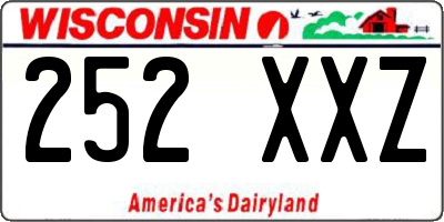 WI license plate 252XXZ