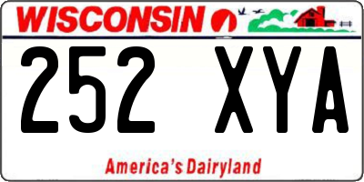 WI license plate 252XYA