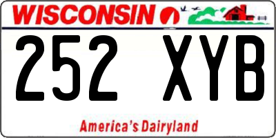 WI license plate 252XYB