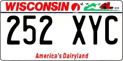 WI license plate 252XYC