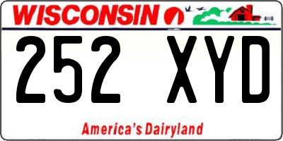 WI license plate 252XYD