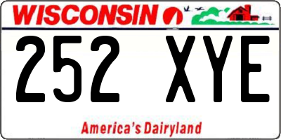 WI license plate 252XYE