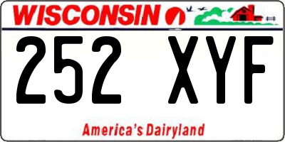 WI license plate 252XYF