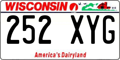 WI license plate 252XYG