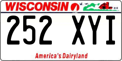 WI license plate 252XYI