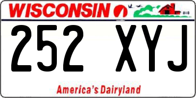 WI license plate 252XYJ