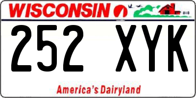 WI license plate 252XYK