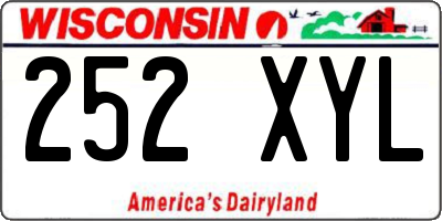 WI license plate 252XYL