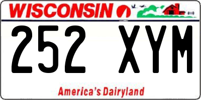 WI license plate 252XYM