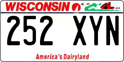 WI license plate 252XYN