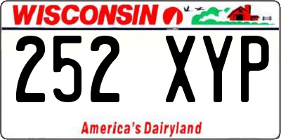 WI license plate 252XYP