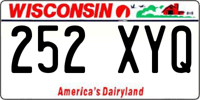 WI license plate 252XYQ