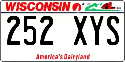 WI license plate 252XYS