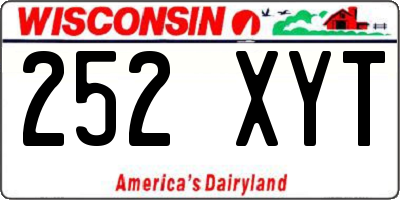 WI license plate 252XYT