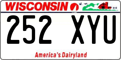 WI license plate 252XYU