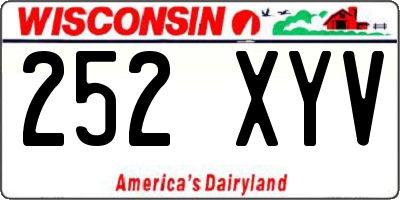 WI license plate 252XYV