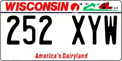 WI license plate 252XYW