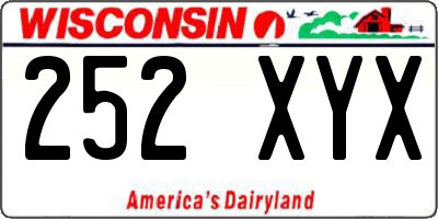 WI license plate 252XYX