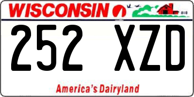 WI license plate 252XZD
