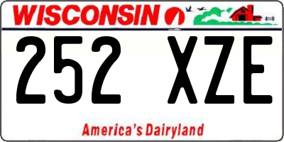 WI license plate 252XZE