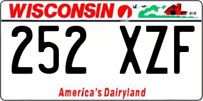 WI license plate 252XZF