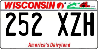 WI license plate 252XZH