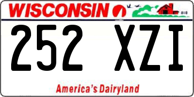 WI license plate 252XZI