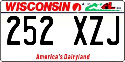 WI license plate 252XZJ