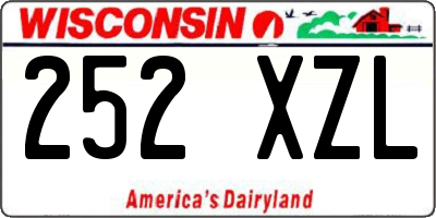 WI license plate 252XZL