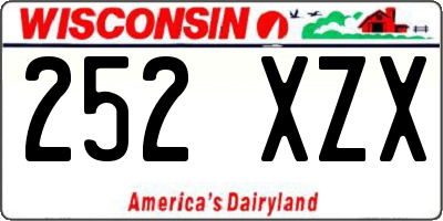 WI license plate 252XZX