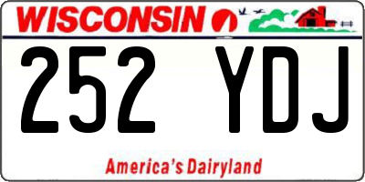 WI license plate 252YDJ