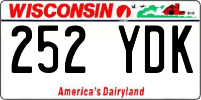 WI license plate 252YDK