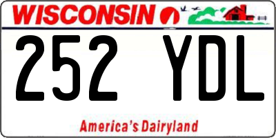 WI license plate 252YDL