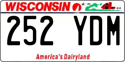 WI license plate 252YDM
