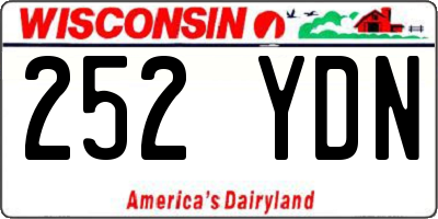 WI license plate 252YDN