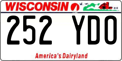 WI license plate 252YDO