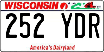 WI license plate 252YDR