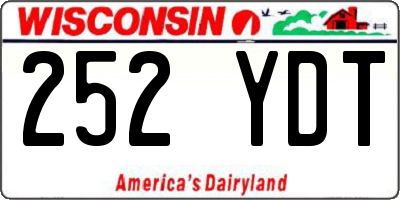 WI license plate 252YDT